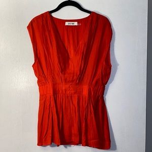 Red V-Neck Top - S